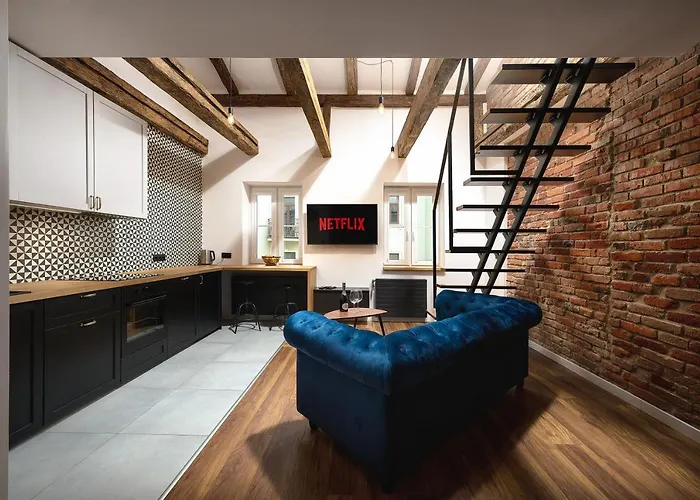 Loft Piotrkowska 37 Antresola Klimatyzacja Bezkontaktowe Wejscie Centrum Lodzi Łódź